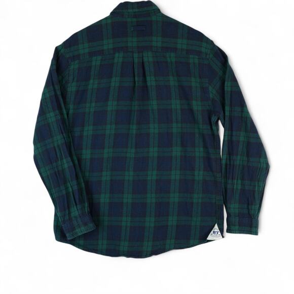 Vtg Boston Traders Shirt Mens L Green Plaid Flannel Grunge Cabincore Heritage - Picture 5 of 11